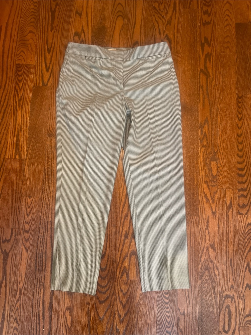 Talbots Micro Houndstooth Straight Leg Ankle Length Pants Women’s Size 10